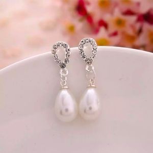 Round Pearl Drop Earring